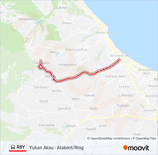 R8Y bus Line Map