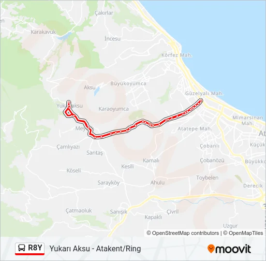 R8Y Bus Line Map