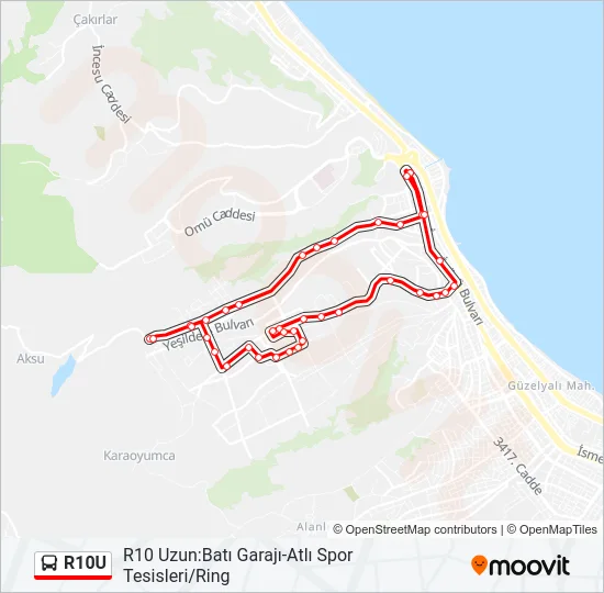 R10U Bus Line Map