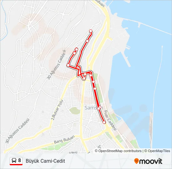 8 Bus Line Map