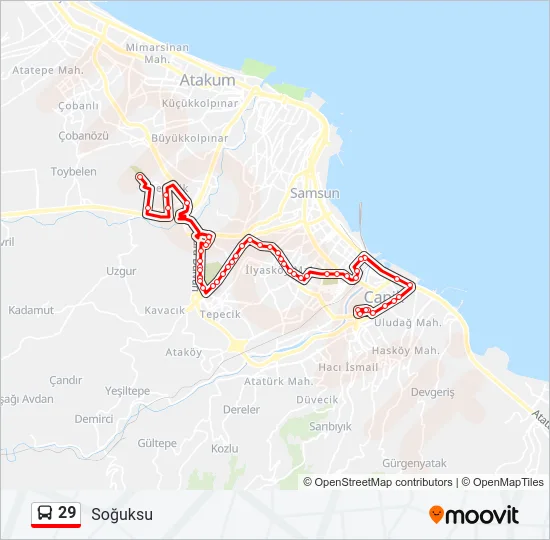 29 Bus Line Map