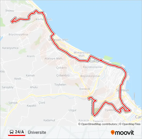 24/A Bus Line Map