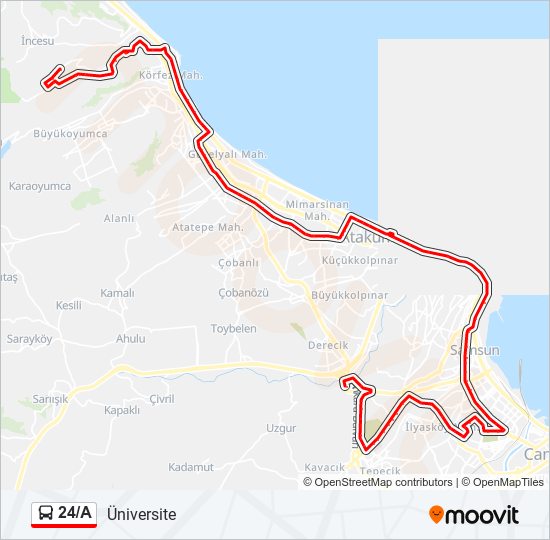 24/A bus Line Map