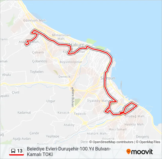 13 Bus Line Map