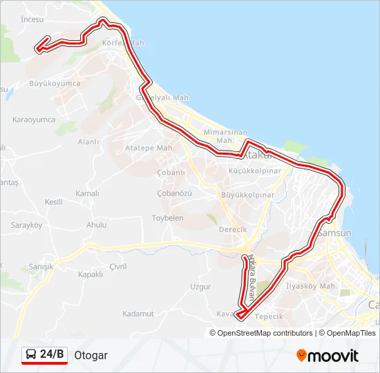 24/B Bus Line Map