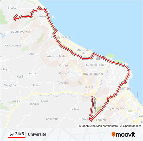 24/B Bus Line Map