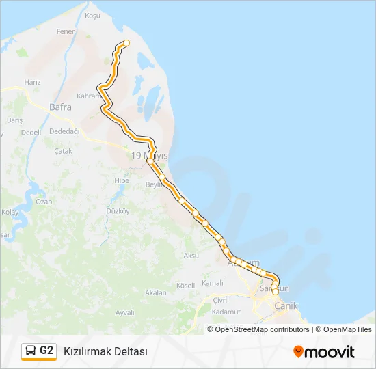 G2 Route: Schedules, Stops & Maps - Kızılırmak Deltası (Updated)