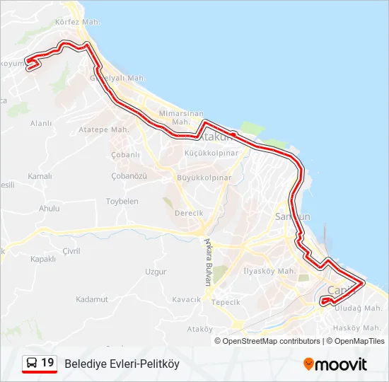 19 Bus Line Map