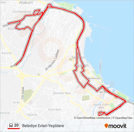 20 Bus Line Map