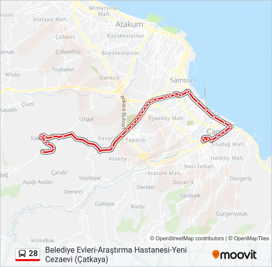 28 Bus Line Map