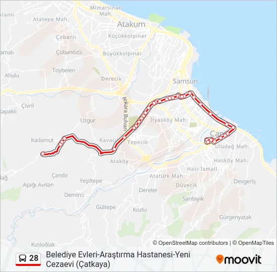 28 Bus Line Map
