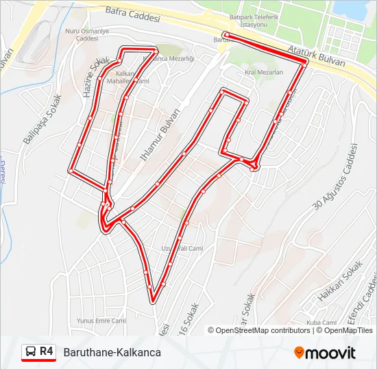 R4 Bus Line Map