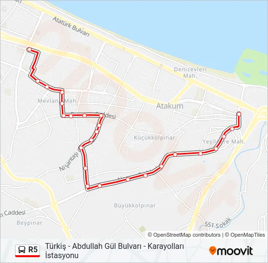R5 Bus Line Map