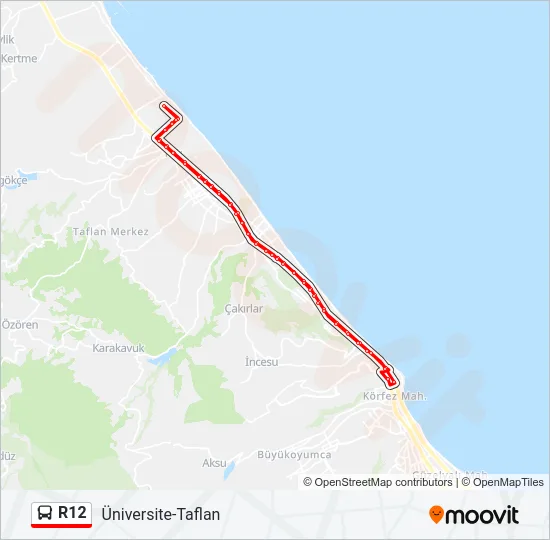 R12 Bus Line Map
