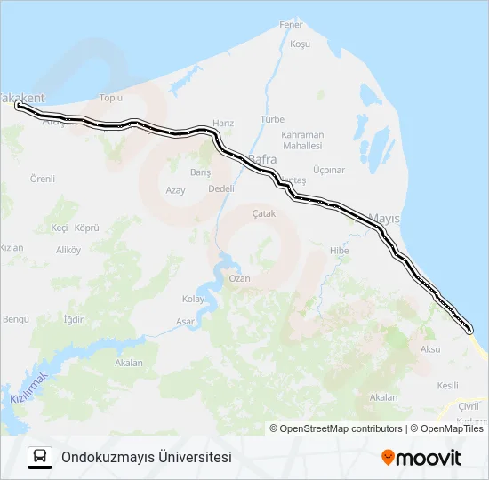 SAMSUN-YAKAKENT Bus Line Map