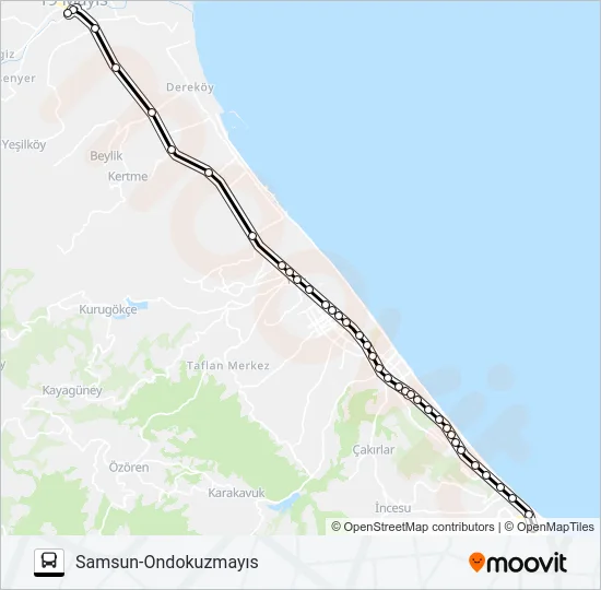 SAMSUN-ONDOKUZMAYIS Bus Line Map