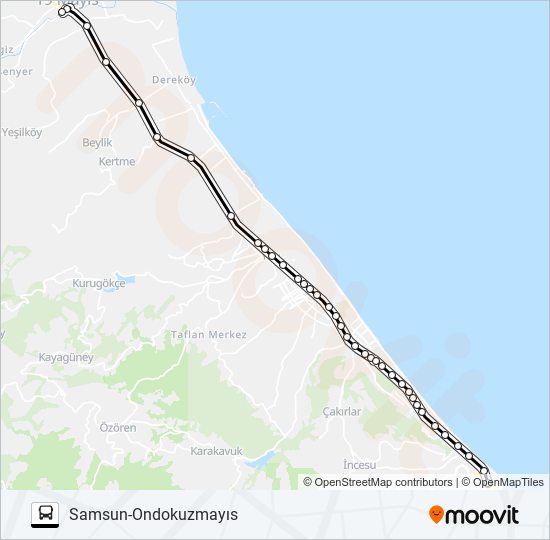 SAMSUN-ONDOKUZMAYIS bus Line Map