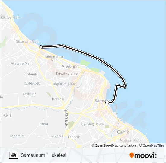 SAMSUNUM 1 Ferry Line Map