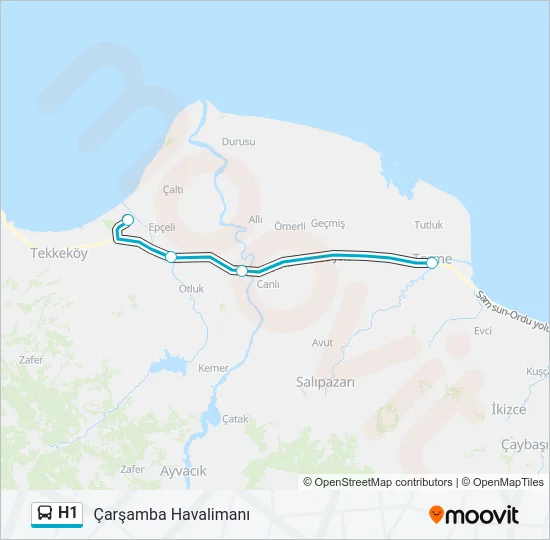 H1 Bus Line Map
