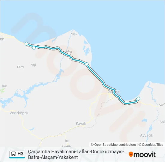 H3 Bus Line Map