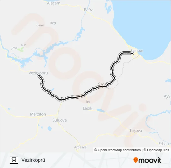SAMSUN-VEZIRKÖPRÜ (ÖHO) Bus Line Map