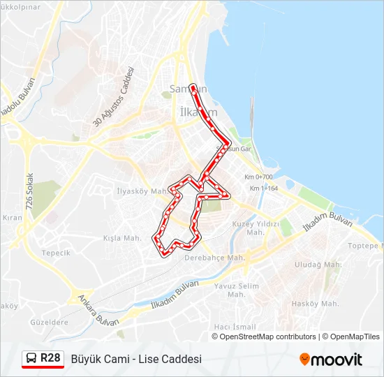 R28 Bus Line Map