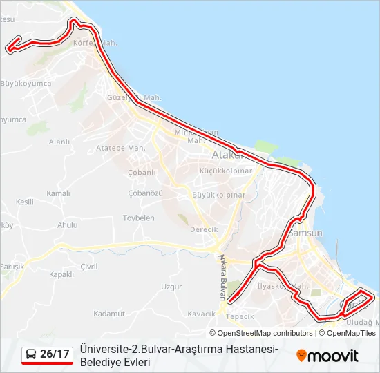 26/17 Bus Line Map