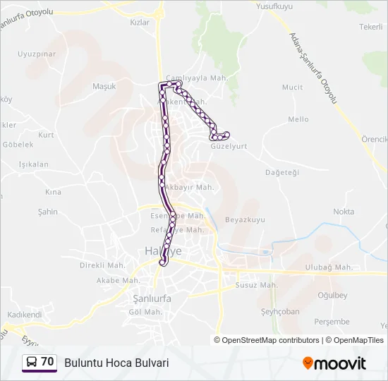 70 Bus Line Map