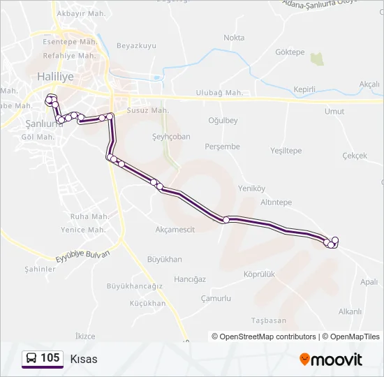 105 Bus Line Map