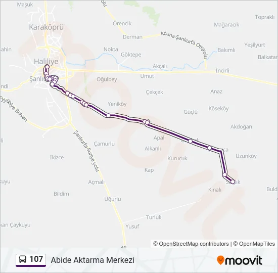 107 Bus Line Map