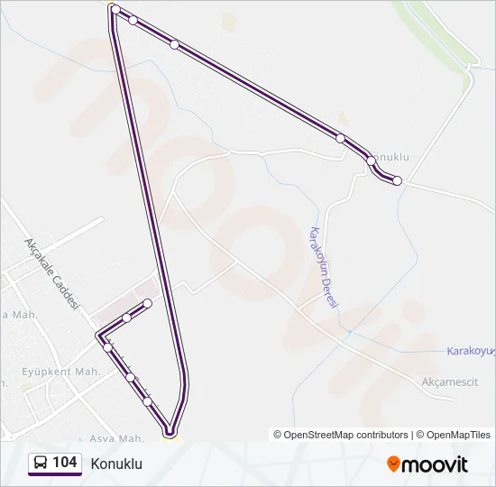 104 Bus Line Map
