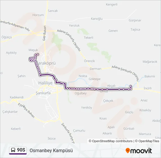 90S Bus Line Map