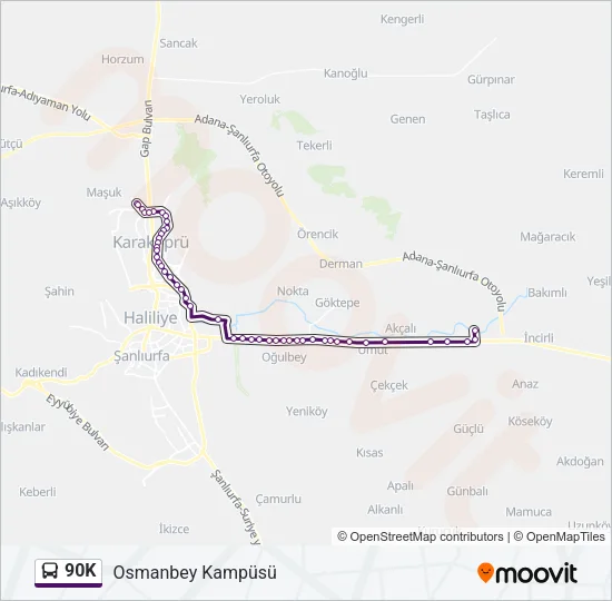 90K Bus Line Map
