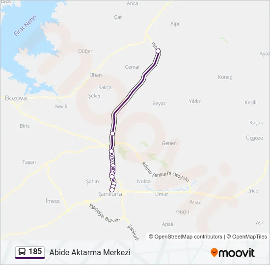 185 Bus Line Map