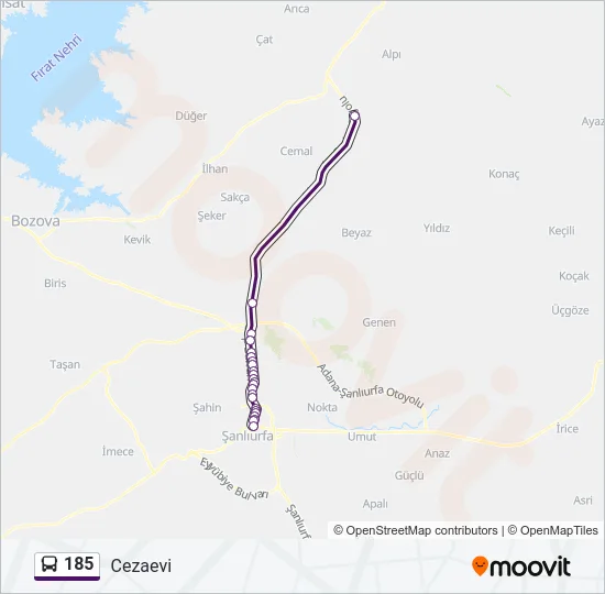 185 Bus Line Map