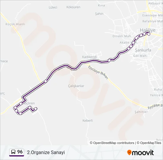 96 Bus Line Map