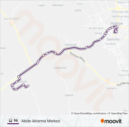 96 Bus Line Map