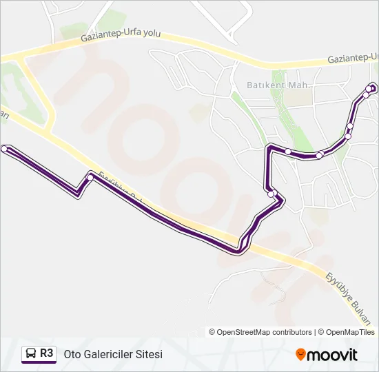R3 Bus Line Map
