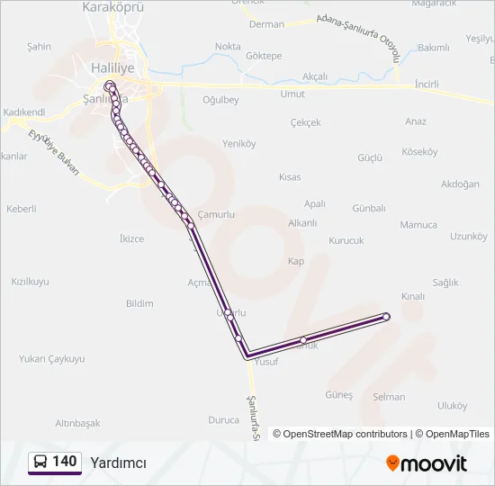 140 Bus Line Map