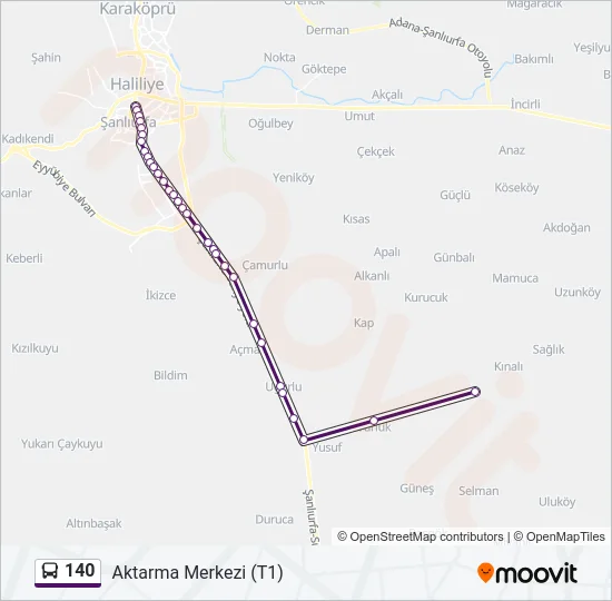 140 Bus Line Map