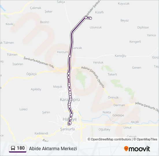 180 Bus Line Map