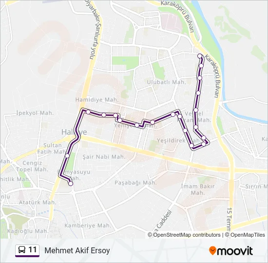 11 Bus Line Map