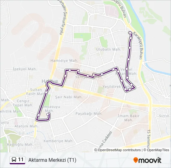 11 Bus Line Map