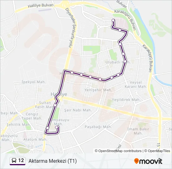 12 Bus Line Map