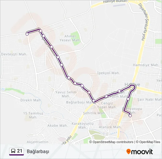 21 Bus Line Map