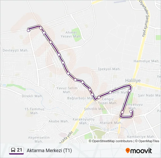 21 Bus Line Map