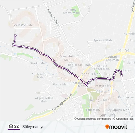 22 Bus Line Map