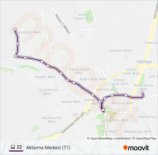 22 Bus Line Map