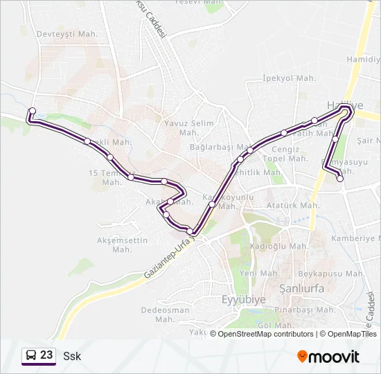 23 Bus Line Map