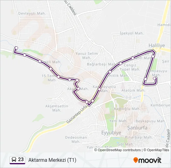 23 Bus Line Map